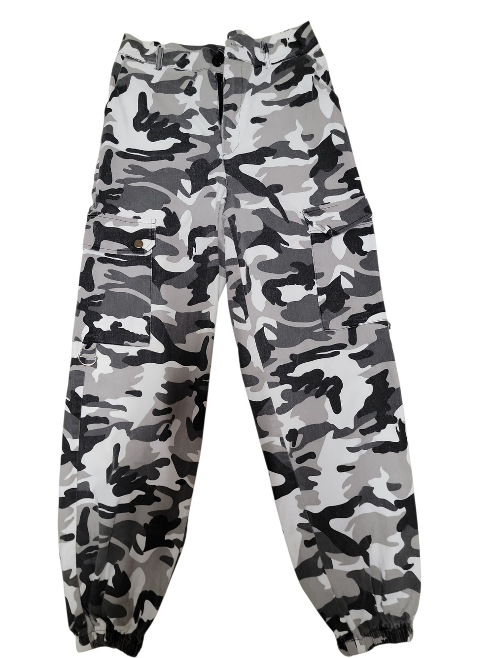 Grey Black White Camo Cargo Pants
